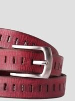 Laser-cut Design Leather Belt With Premium Buckle - Image 2