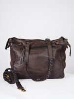 Charcoal Braided Handle Shoulder Bag - Image 3