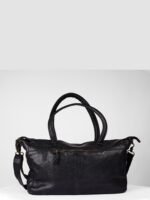 Top Handle Details Cow Leather Hobo Bag