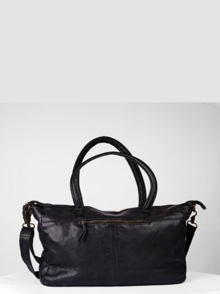 Top Handle Details Cow Leather Hobo Bag