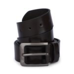 Men's Classic Coffee Genuine Leather Belt With Gun Finished Buckle