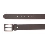 Men’s Brown Genuine Leather Belt With Silver Finished Buckle - Image 2