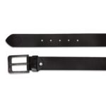 Men's Classic Coffee Genuine Leather Belt With Gun Finished Buckle - Image 2