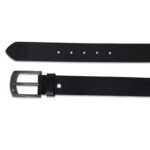Men's Black Genuine Leather Belt With Premium Heavy Buckle - Image 2